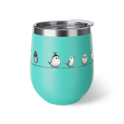 Gobelet 12 oz en acier inox - Imprimé d'oiseaux ludique