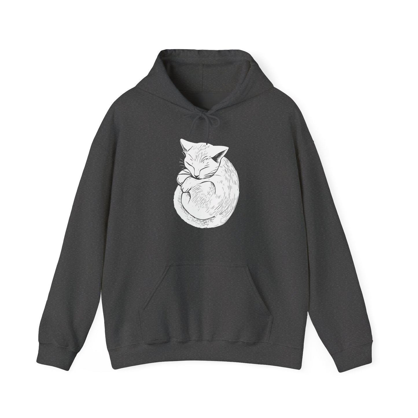 Sweat à capuche en coton durable – Motif chat endormi
