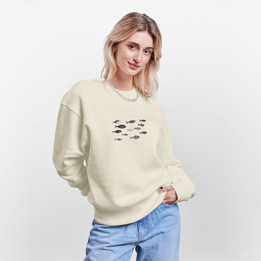 Pull surdimensionné en coton bio - Motif de poisson - rose zombie