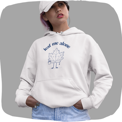 Sweat à capuche en coton durable – Imprimé humoristique d'une feuille d'érable grincheuse