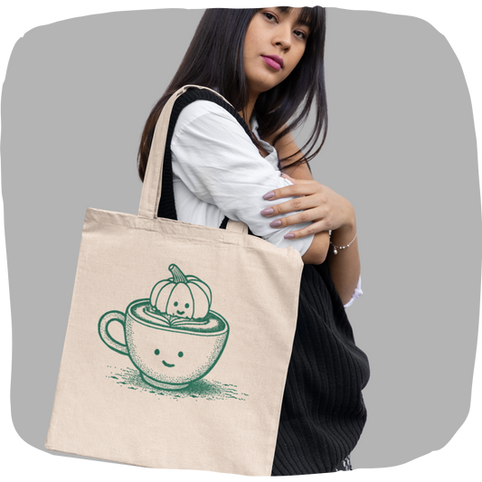 Sac tote en coton bio – Latte à la citrouille