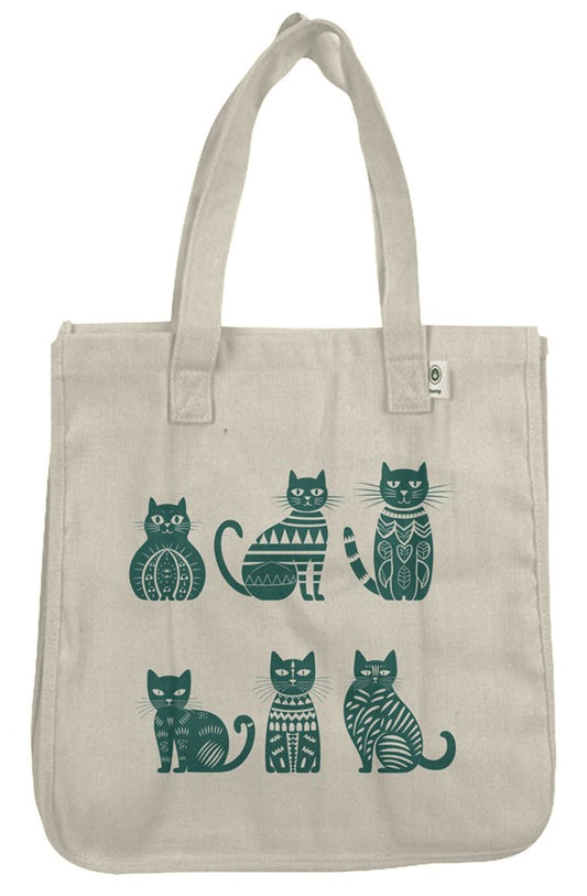 Sac de chanvre écolo Kobe - Motif de chats - rose zombie