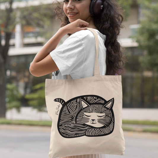 Sac tote en matériaux recyclés - Adorable imprimé de chat