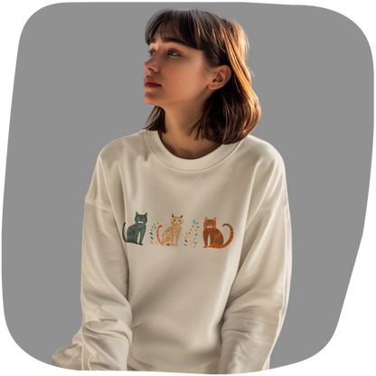 Sweatshirt en coton bio - Motif de chats adorables