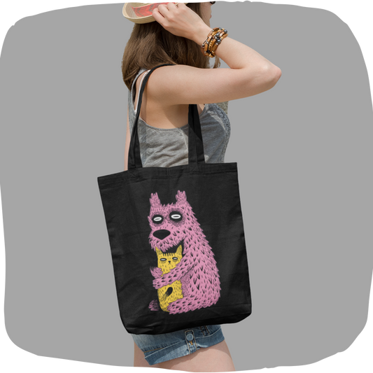 Sac tote écolo en matériaux recyclés - Imprimé de créatures câlines