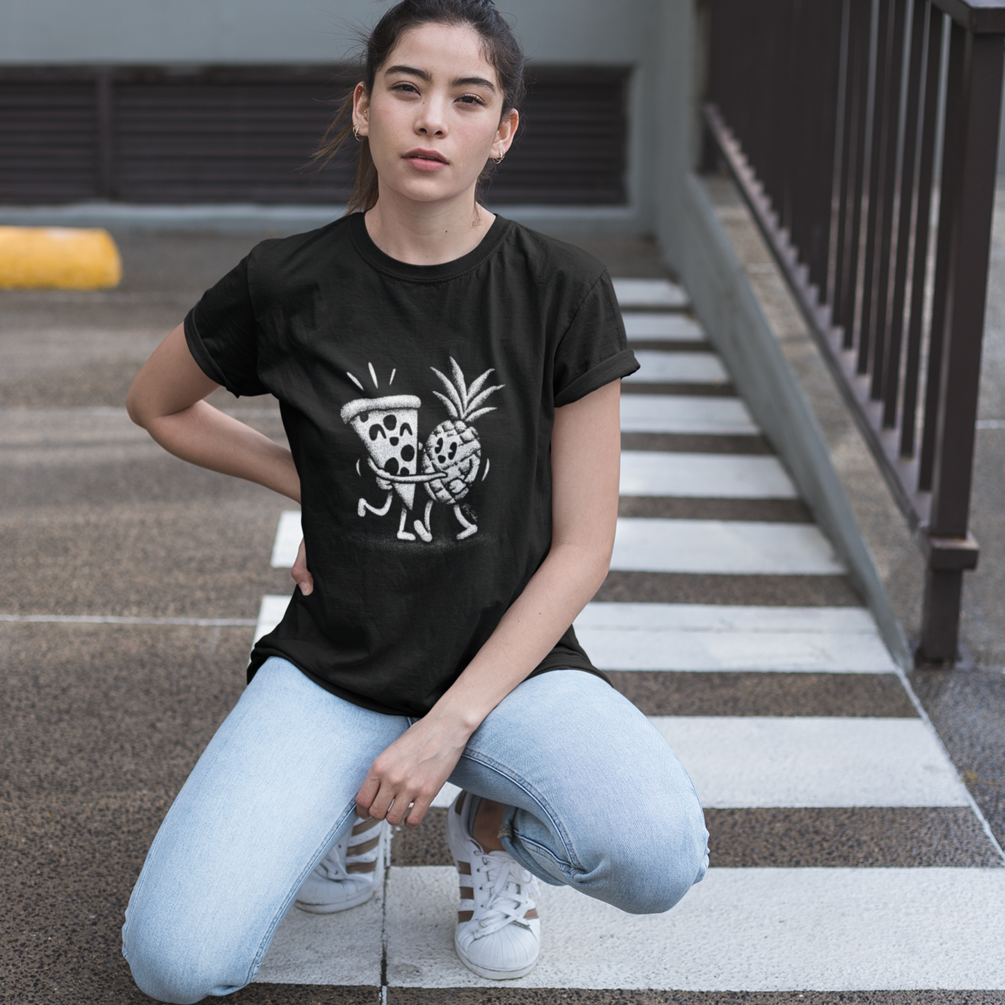 T-shirt en coton bio - Pizza et ananas