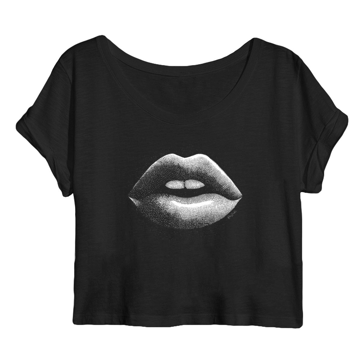 Crop top lèvres - face_noir