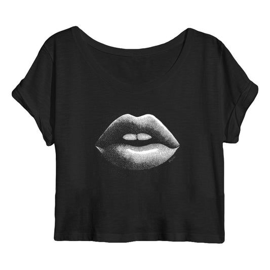 Crop top lèvres - face_noir