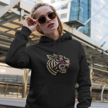 Sweat à capuche en coton durable – Motif de tête de tigre sauvage