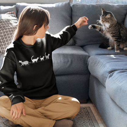 Pull en coton écolo – Chat en file indienne