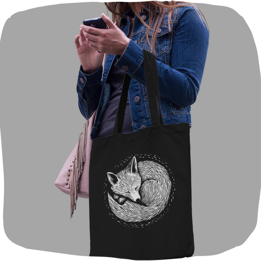 Sac tote écolo - Imprimé de renard endormi