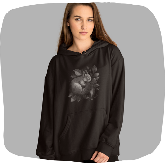 Sweat à capuche en coton durable – Écureuil qui dort
