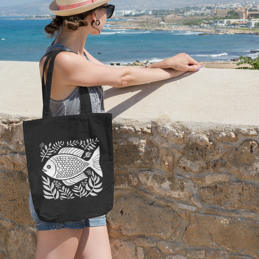 Sac tote en coton 100% bio - Motif marin