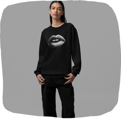 Pull en coton durable – Design lèvres graphiques