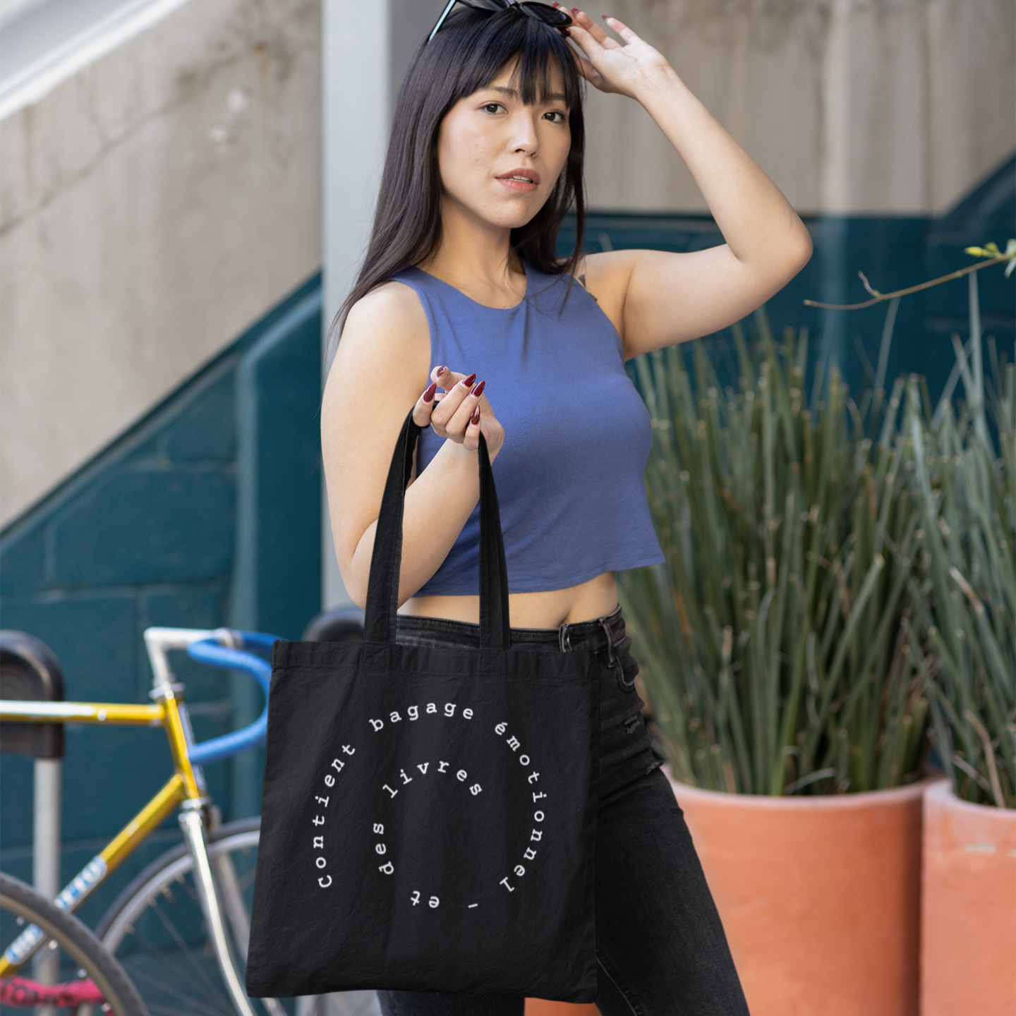 Sac tote en coton bio - Citation amusante pour fans de lecture