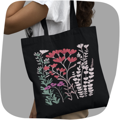 Sac tote en matériaux recyclés - Imprimé de fleurs