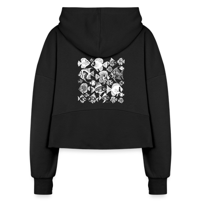 Sweatshirt à capuche court Coral Candy - black