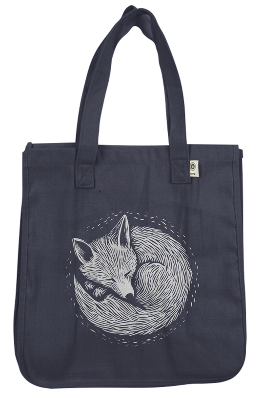 Sac de chanvre écoresponsable - Motif de renard - rose zombie