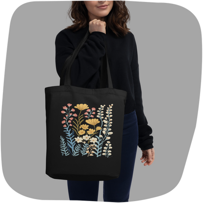 Sac tote en coton bio - Imprimé de fleurs