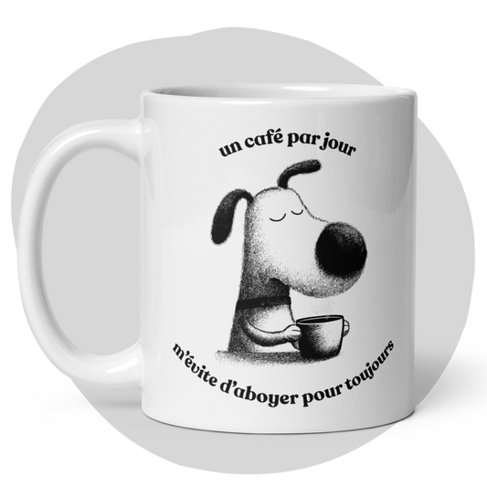 Tasse 11 oz en céramique humoristique - Petit chien et citation drôle