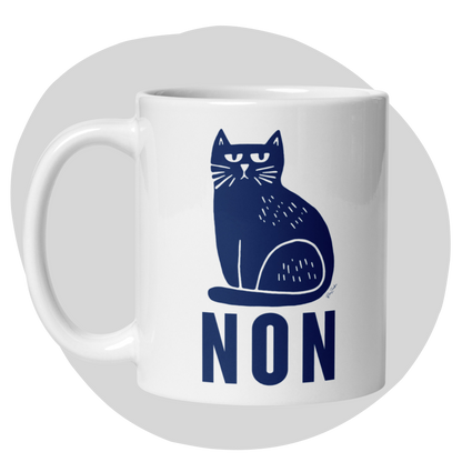 Tasse festive de 11 oz en céramique - Chat grincheux