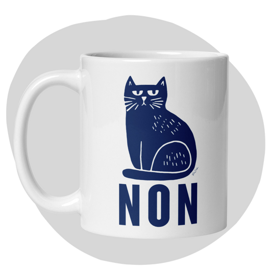 Tasse festive de 11 oz en céramique - Chat grincheux