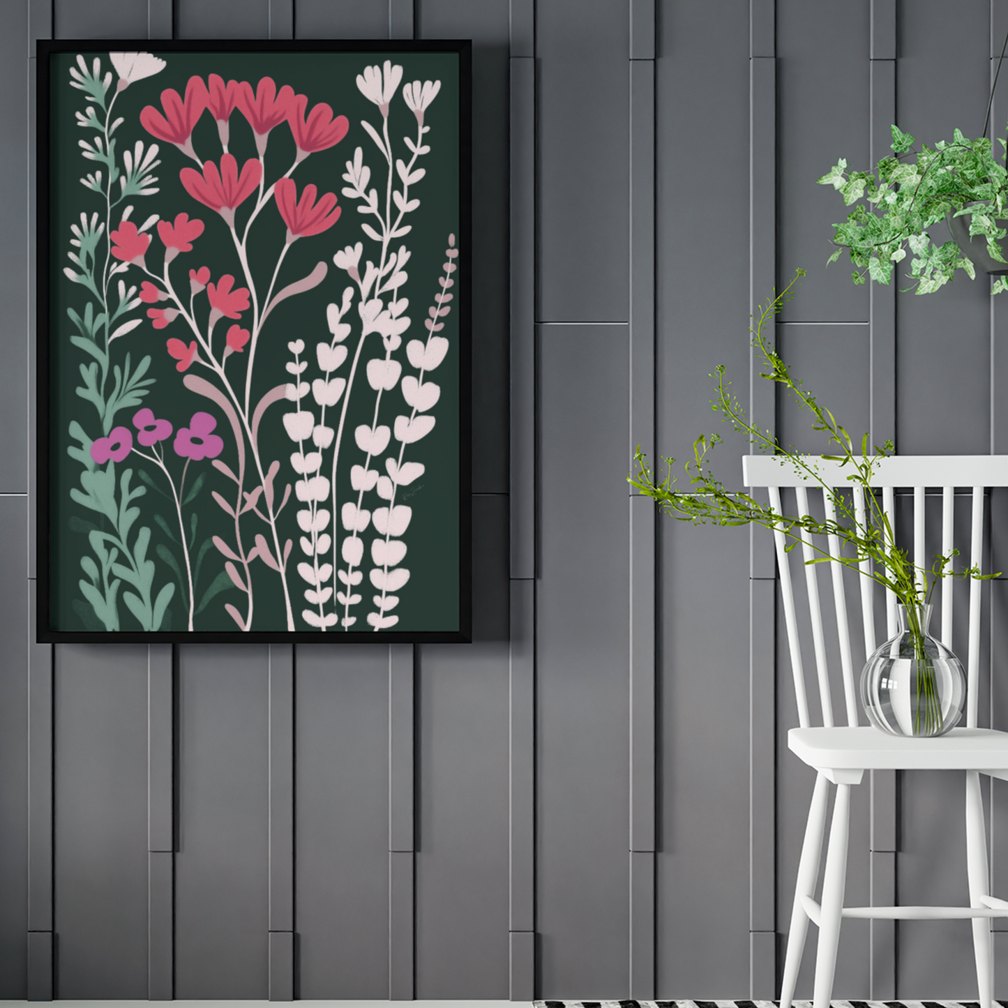 Póster impreso ecológico - Estampado floral 