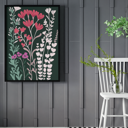 Póster impreso ecológico - Estampado floral 