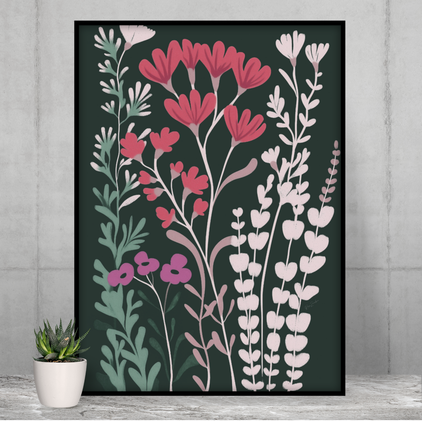 Póster impreso ecológico - Estampado floral 
