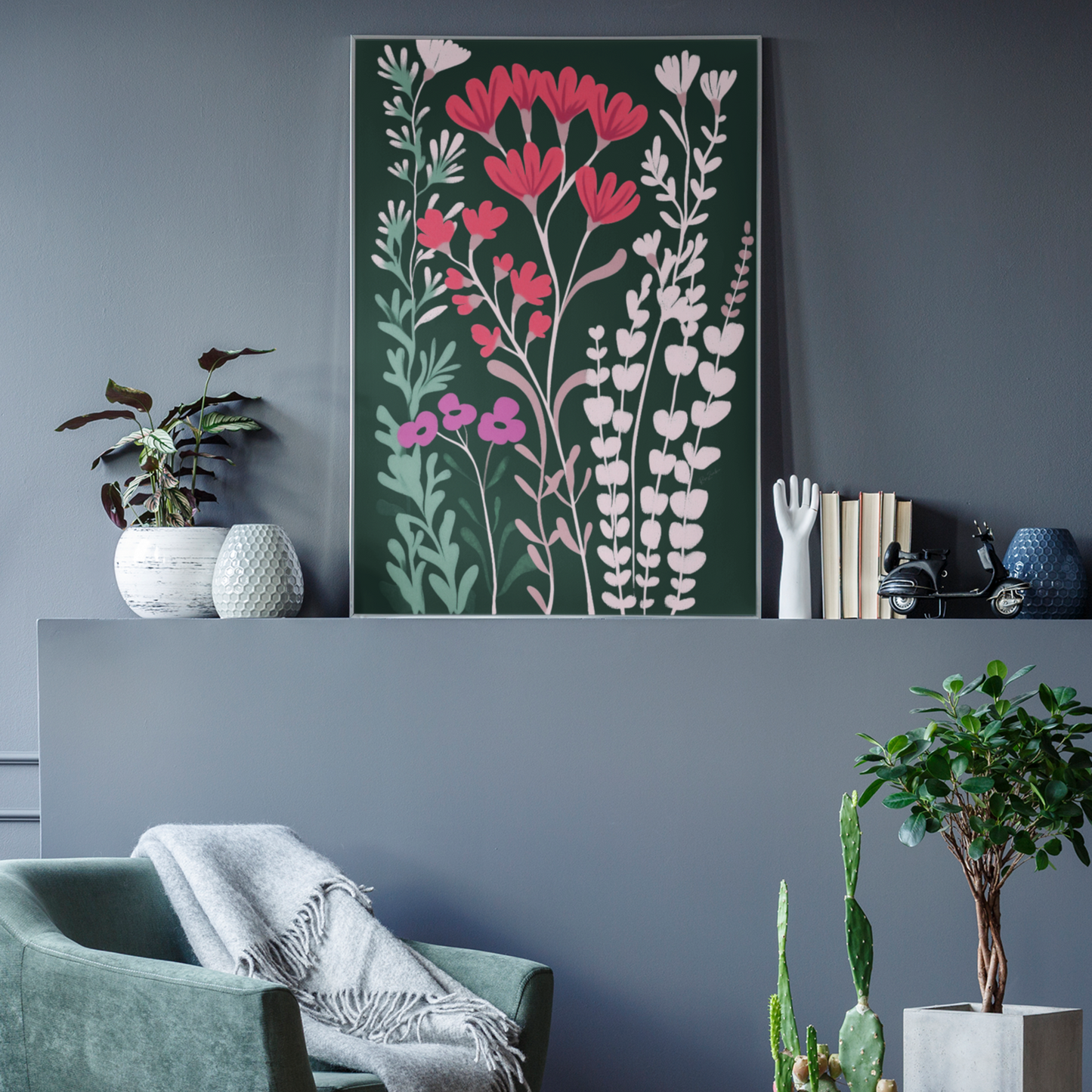 Póster impreso ecológico - Estampado floral 