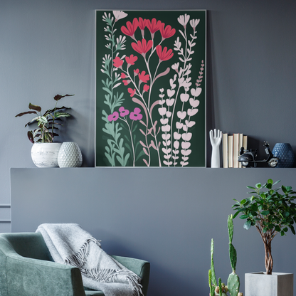 Póster impreso ecológico - Estampado floral 