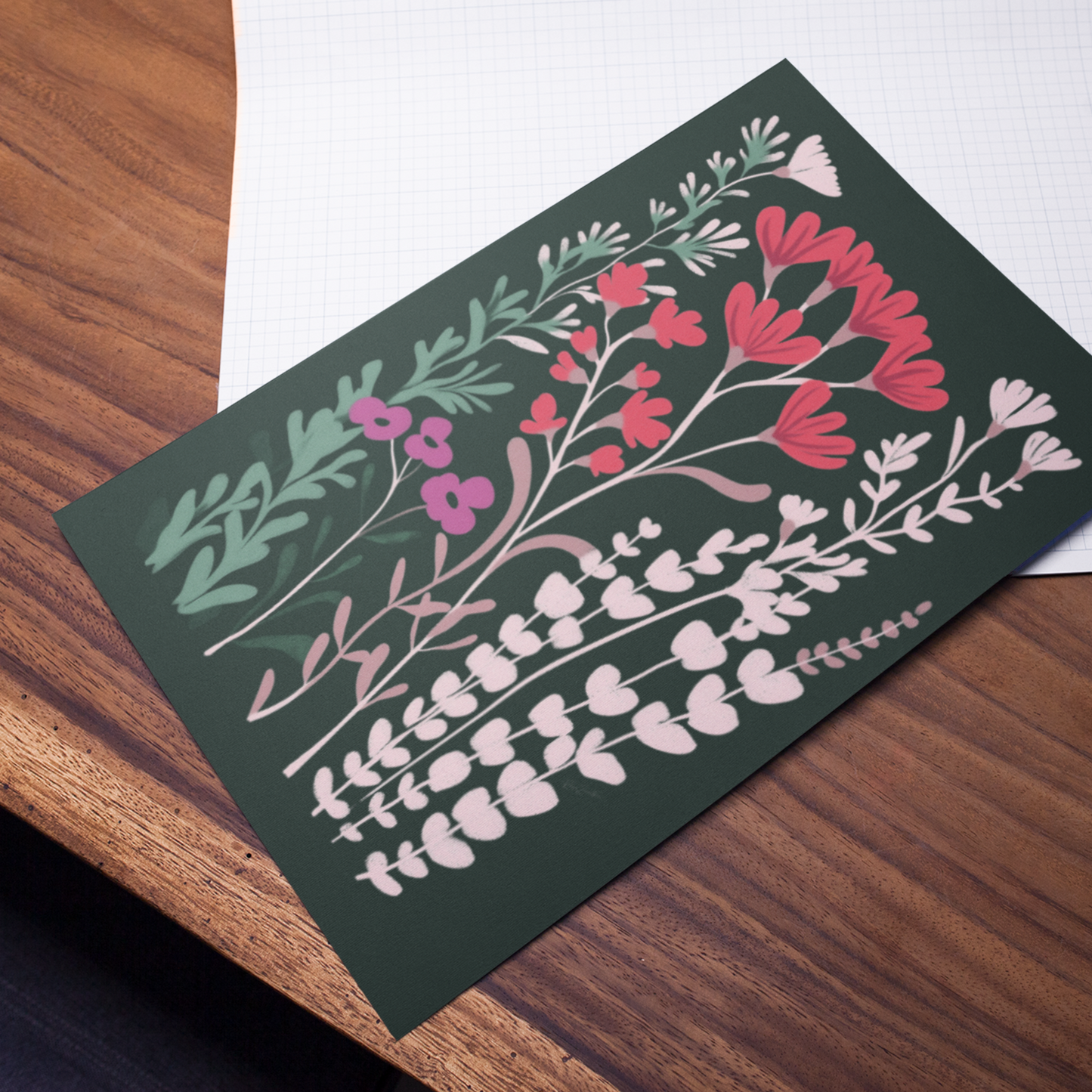 Póster impreso ecológico - Estampado floral 