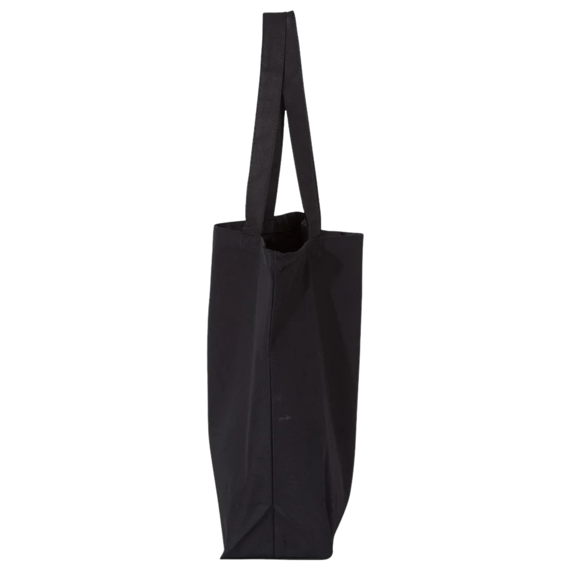 Sac en coton écolo noir - Motif floral - rose zombie
