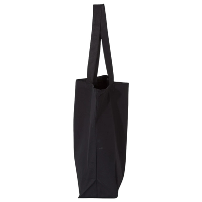 Sac en coton écolo noir - Motif floral - rose zombie