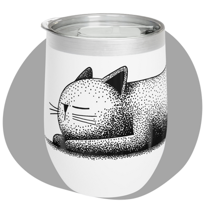 Gobelet de 12 oz en acier inoxydable – Chat qui dort