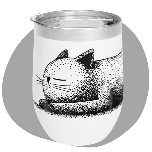 Gobelet de 12 oz en acier inoxydable – Chat qui dort