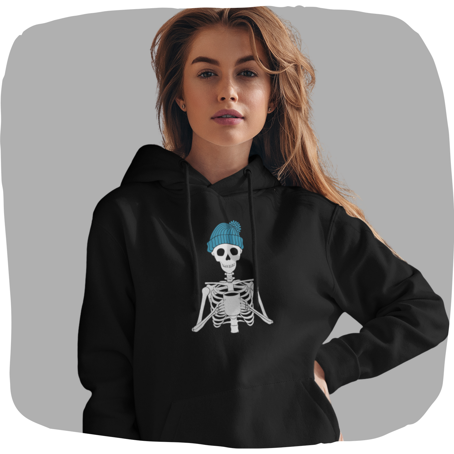 Sweat à capuche en coton bio - Squelette douillet