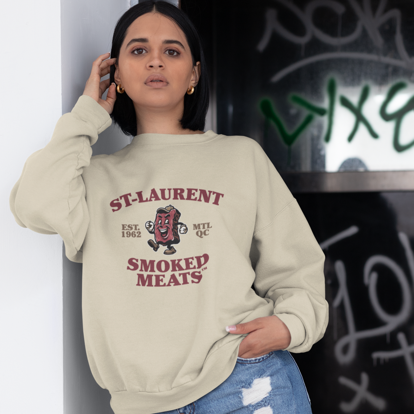 Pull en coton bio – Épaisseur moyenne – Smoked Meat