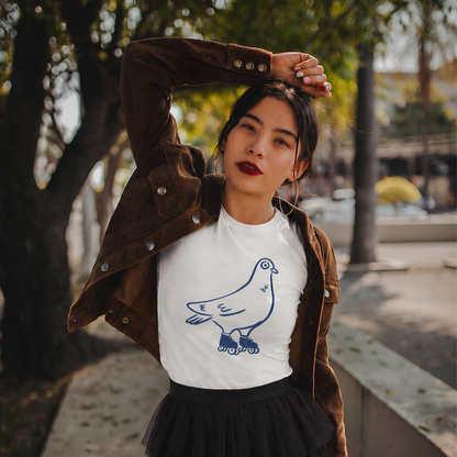 T-shirt écolo en coton durable - Imprimé amusant de pigeon