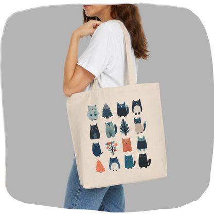 Sac tote en coton écolo - Faune de la forêt boréale