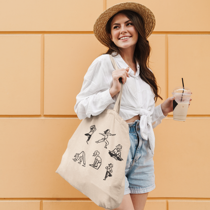 Sac tote en coton écolo - Poses de yoga