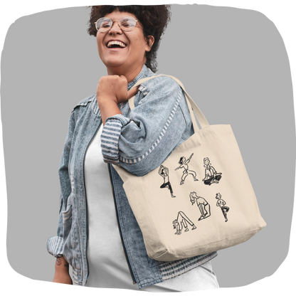 Sac tote en coton écolo - Poses de yoga