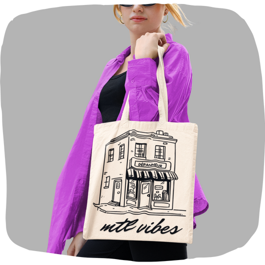 Sac tote beige en coton éthique - Dépanneur