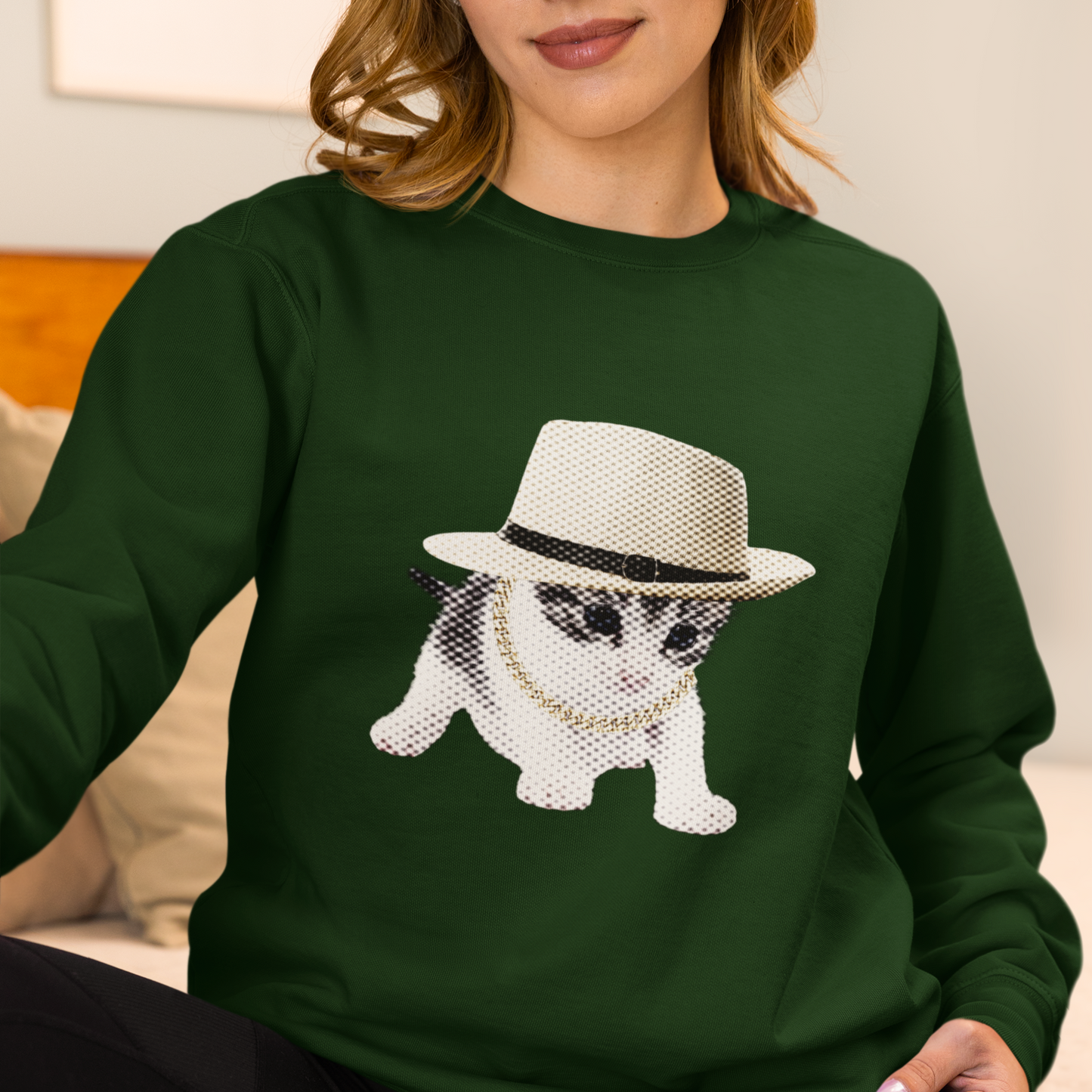 Pull en coton éthique - Chaton gangster
