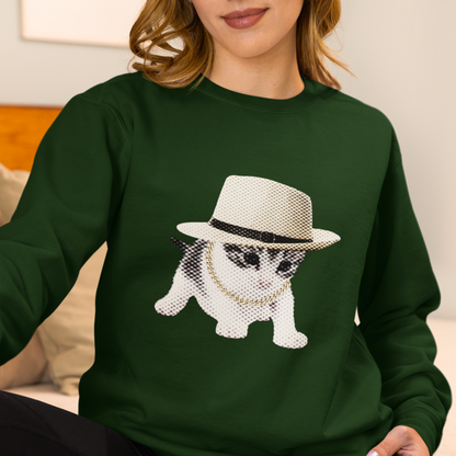 Pull en coton éthique - Chaton gangster