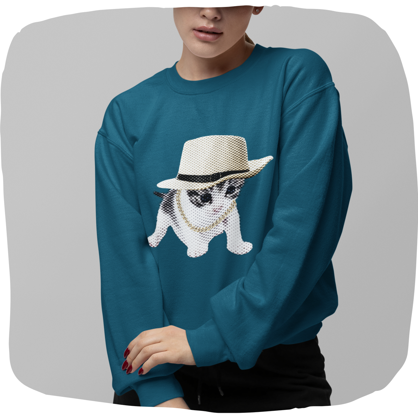 Pull en coton éthique - Chaton gangster
