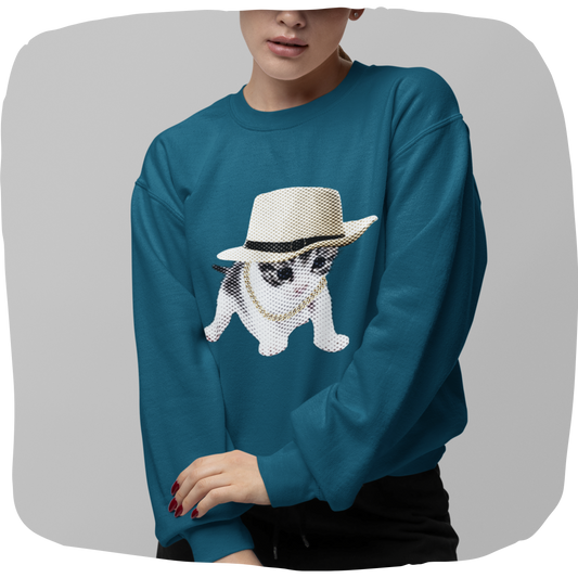 Ethical cotton sweater - Gangster kitten