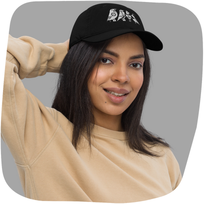 Casquette de baseball bio Echo - Motif brodé d'oiseaux - rose zombie