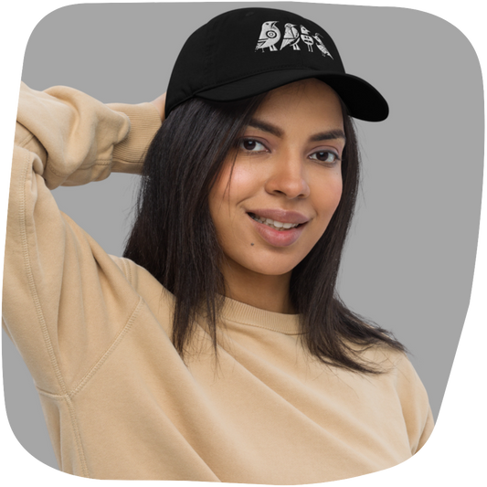 Casquette de baseball bio Echo - Motif brodé d'oiseaux - rose zombie