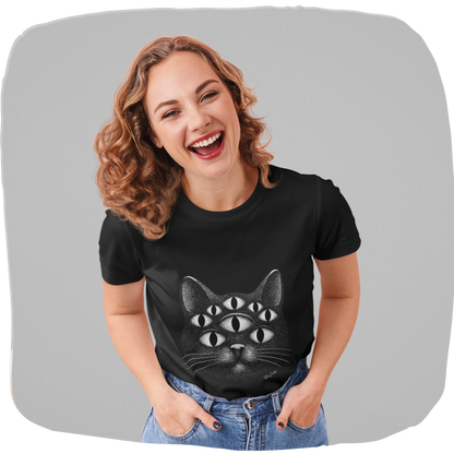 T-shirt en coton bio - Chat psychédélique